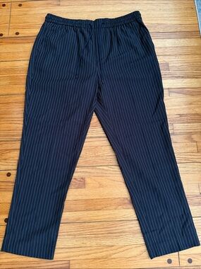 New Look Navy Pinstripe Drawstring Trousers